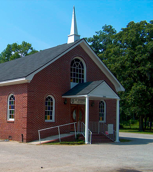 Front of church